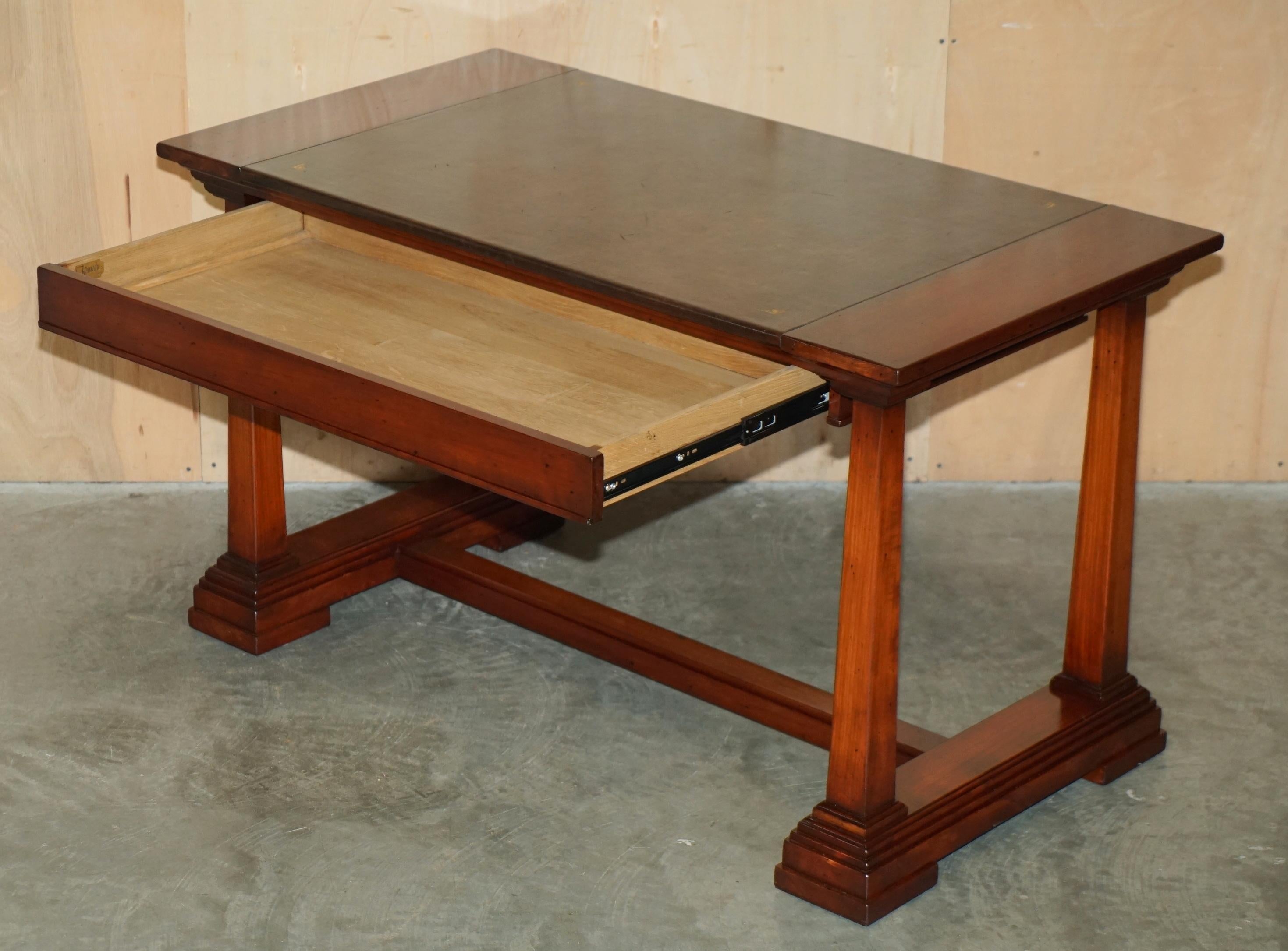 VINTAGE HARRODS KENNEDY BROWN LEATHER ARITECTURAL WRiTING TABLE OR DESK im Angebot 11