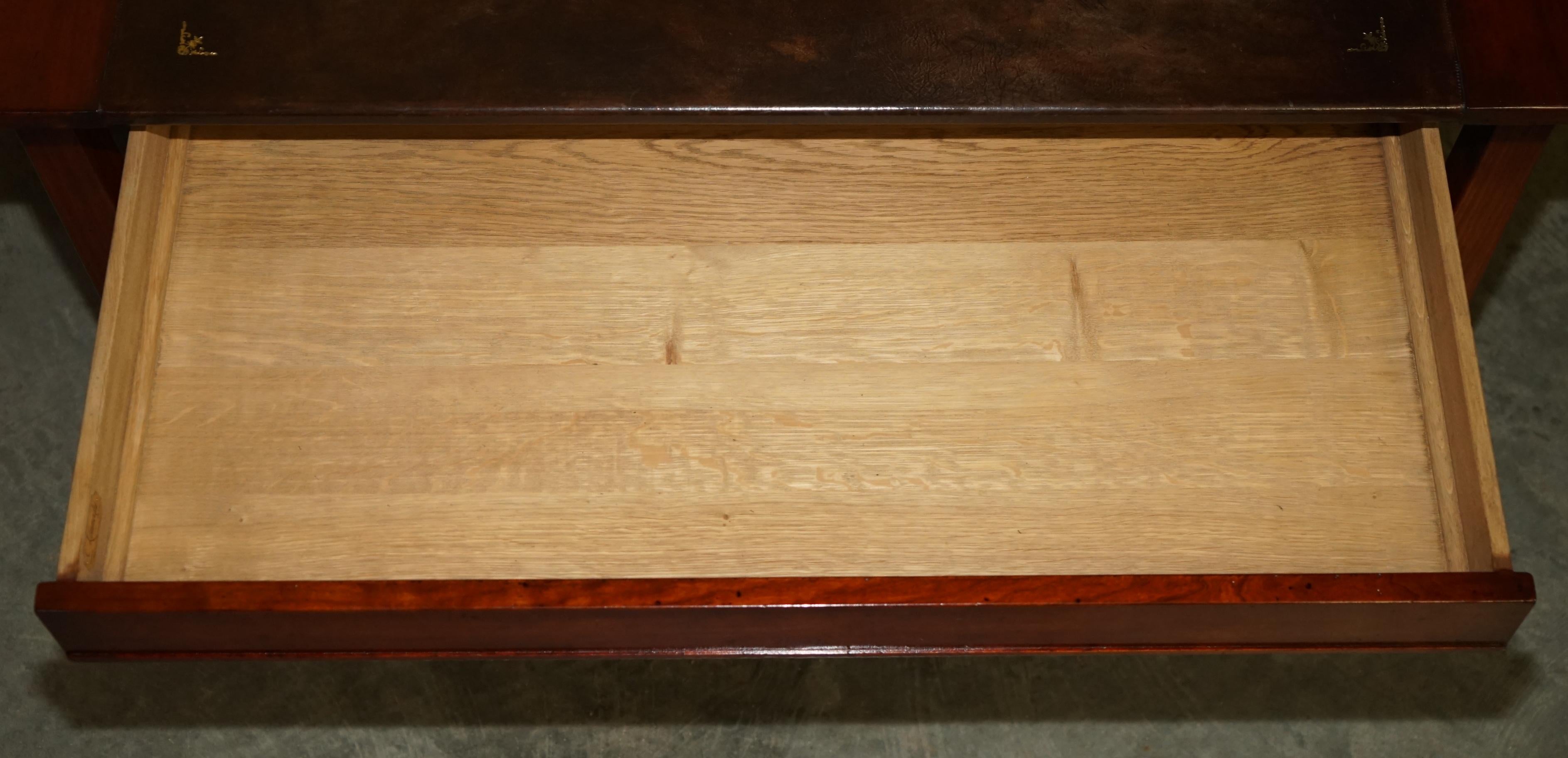 VINTAGE HARRODS KENNEDY BROWN LEATHER ARITECTURAL WRiTING TABLE OR DESK im Angebot 12