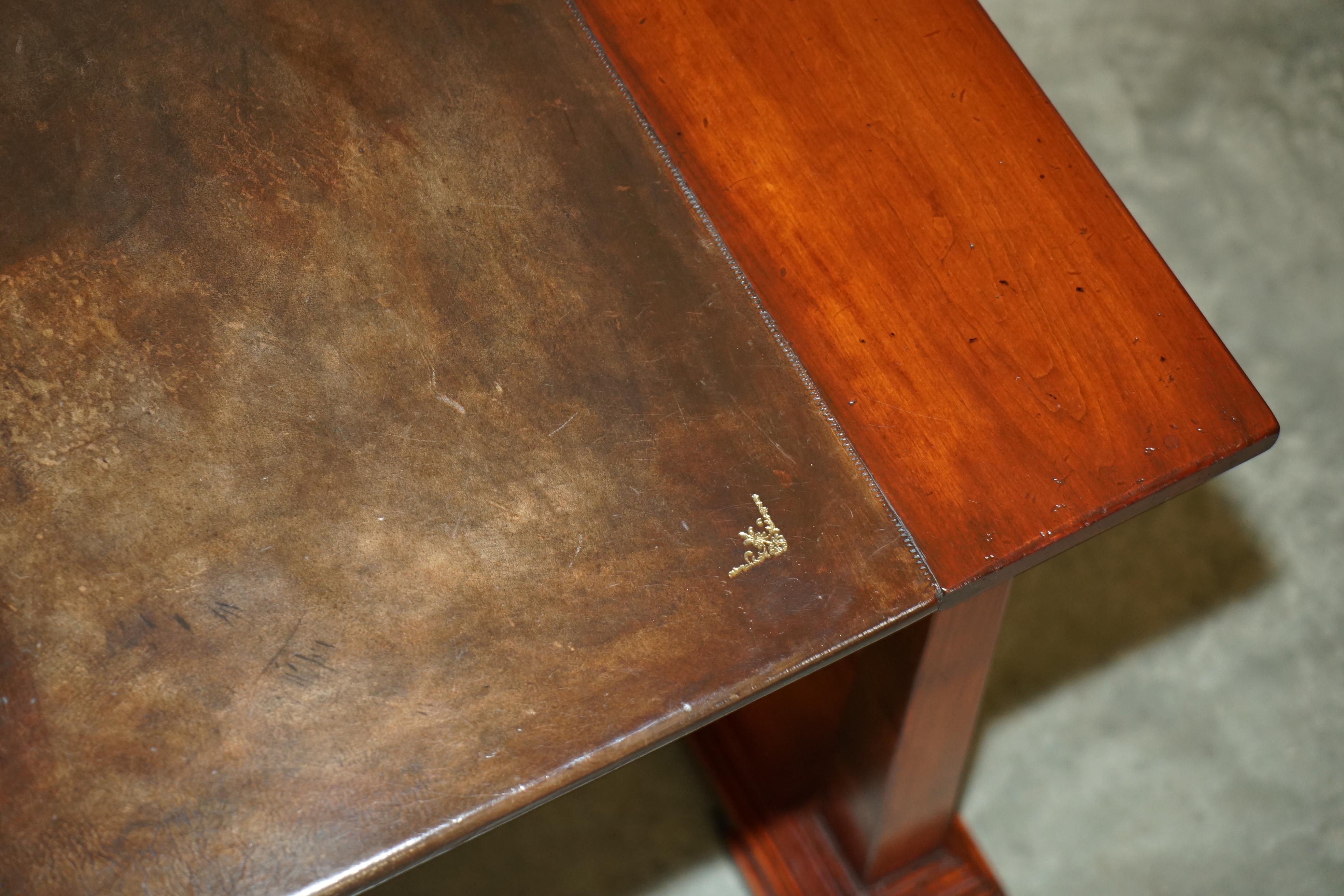 VINTAGE HARRODS KENNEDY BROWN LEATHER ARITECTURAL WRiTING TABLE OR DESK im Angebot 1