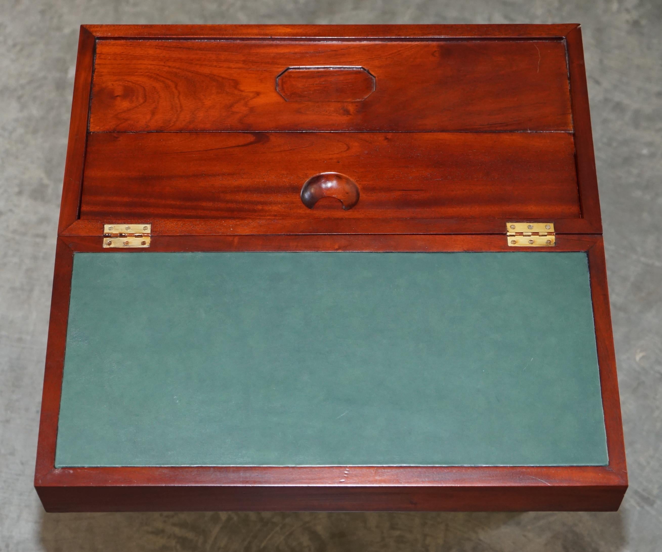 Vintage Harrods Kennedy Hardwood & Brass Small Davenport Pedestal Desk Table 5