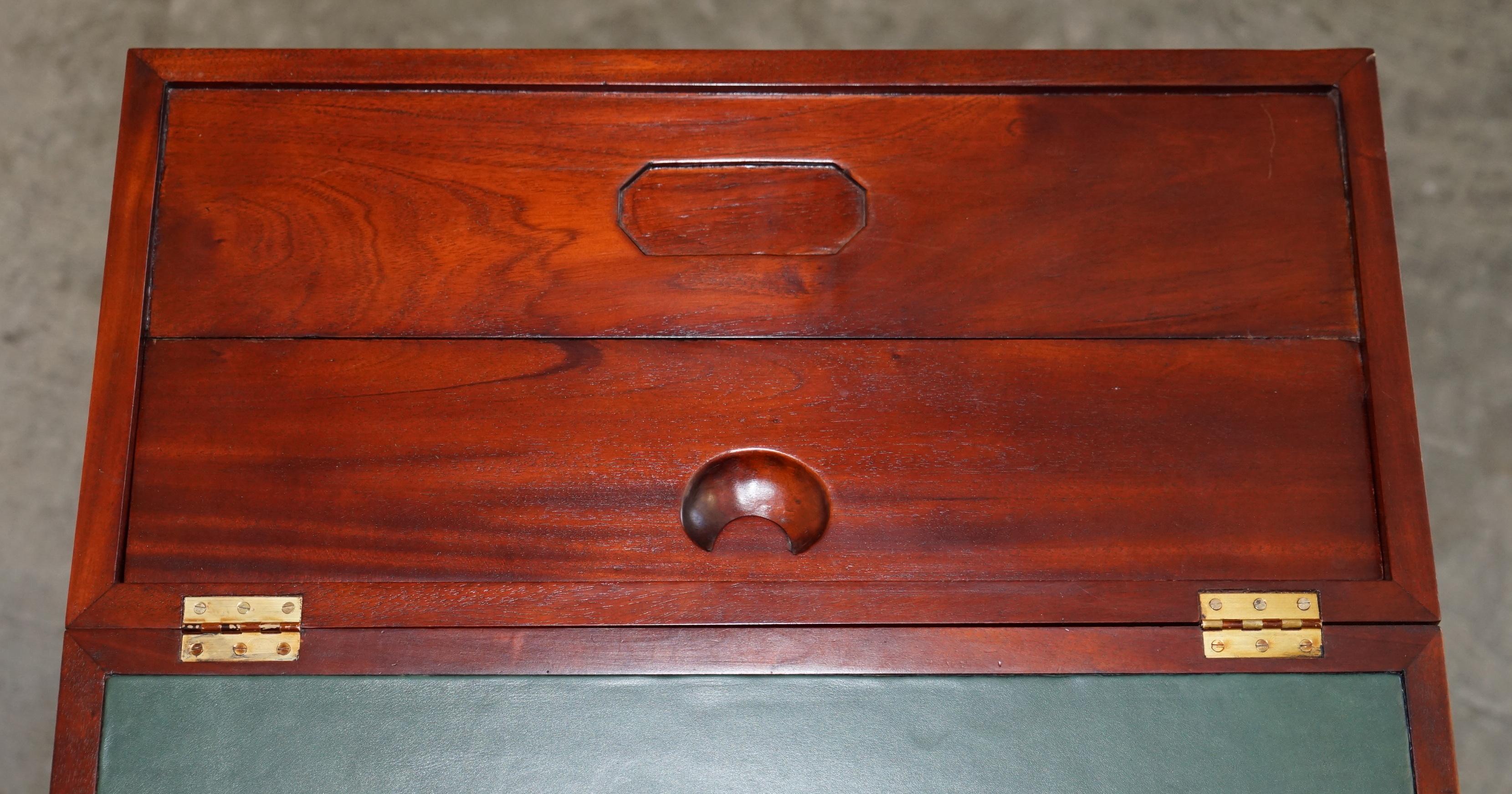 Vintage Harrods Kennedy Hardwood & Brass Small Davenport Pedestal Desk Table 6