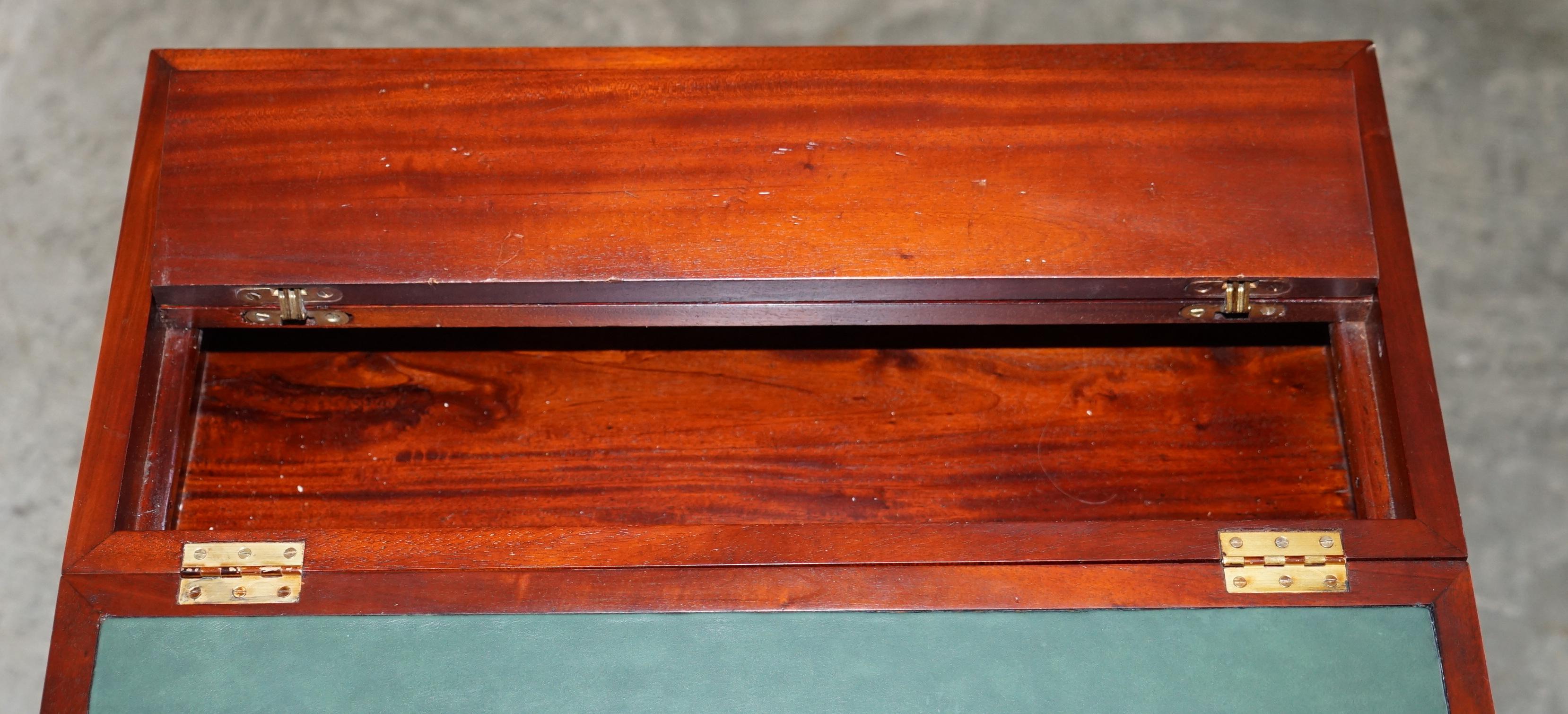 Vintage Harrods Kennedy Hardwood & Brass Small Davenport Pedestal Desk Table 7