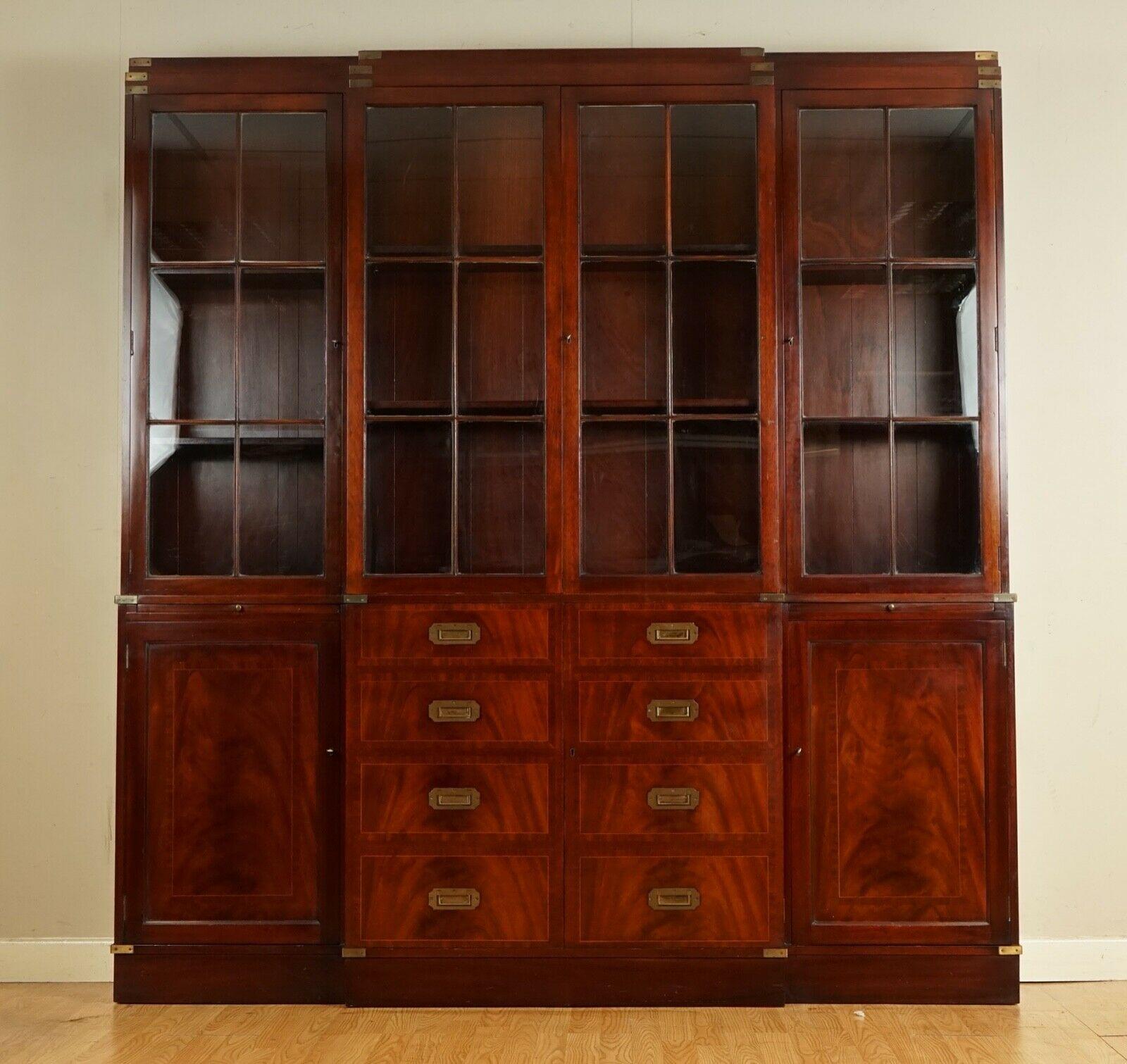 We are delighted to offer for sale this Harrods Kennedy Flamed Mahogany Military Campaign Library Display Cabinet.

This piece is becoming popular and highly collectable over the years, campaign has been around for many, many years and it's becoming