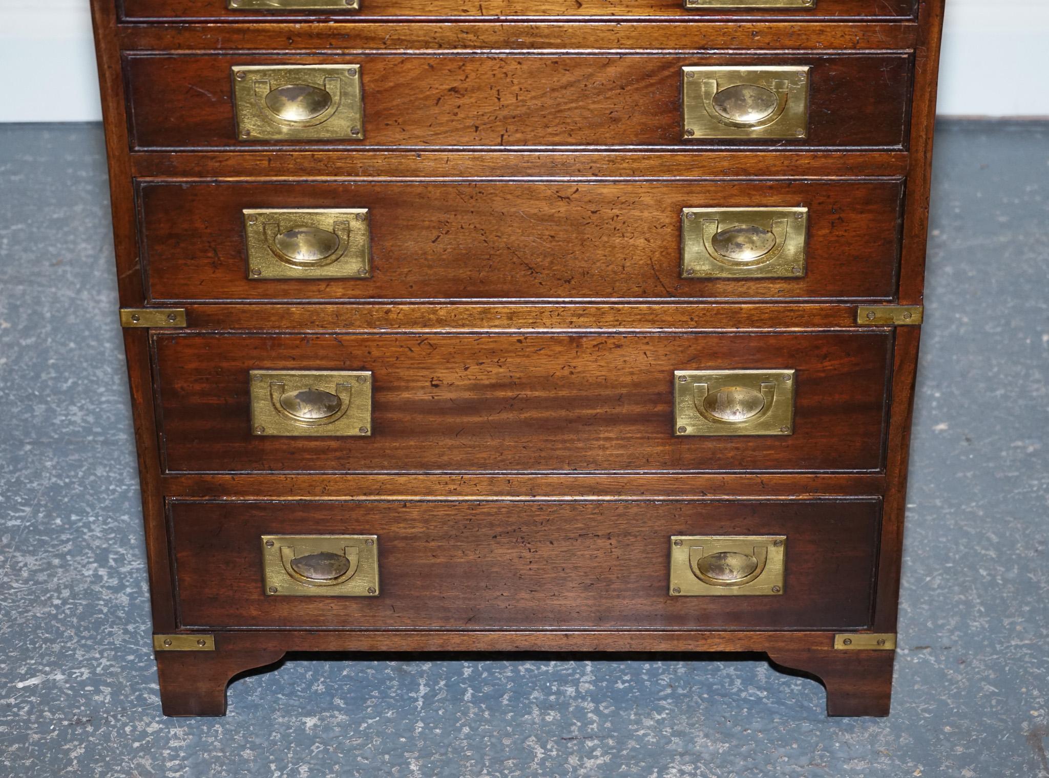 Brass Vintage Harrods Kennedy Military Campaign Chest of Drawers