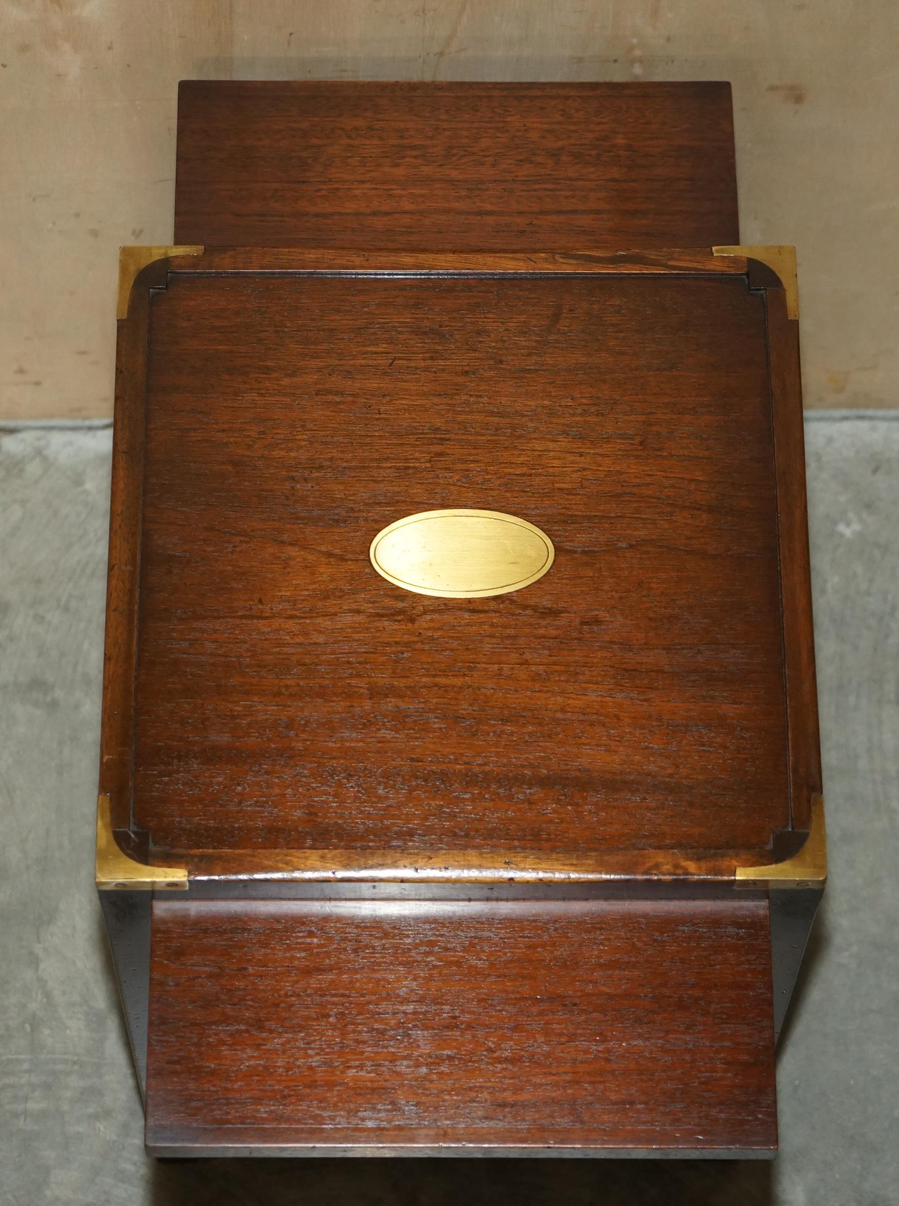 VINTAGE HARRODS KENNEDY MILITARY CAMPAIGN SiDE TABLE BUTLERS SERVING TRAY TOP For Sale 4