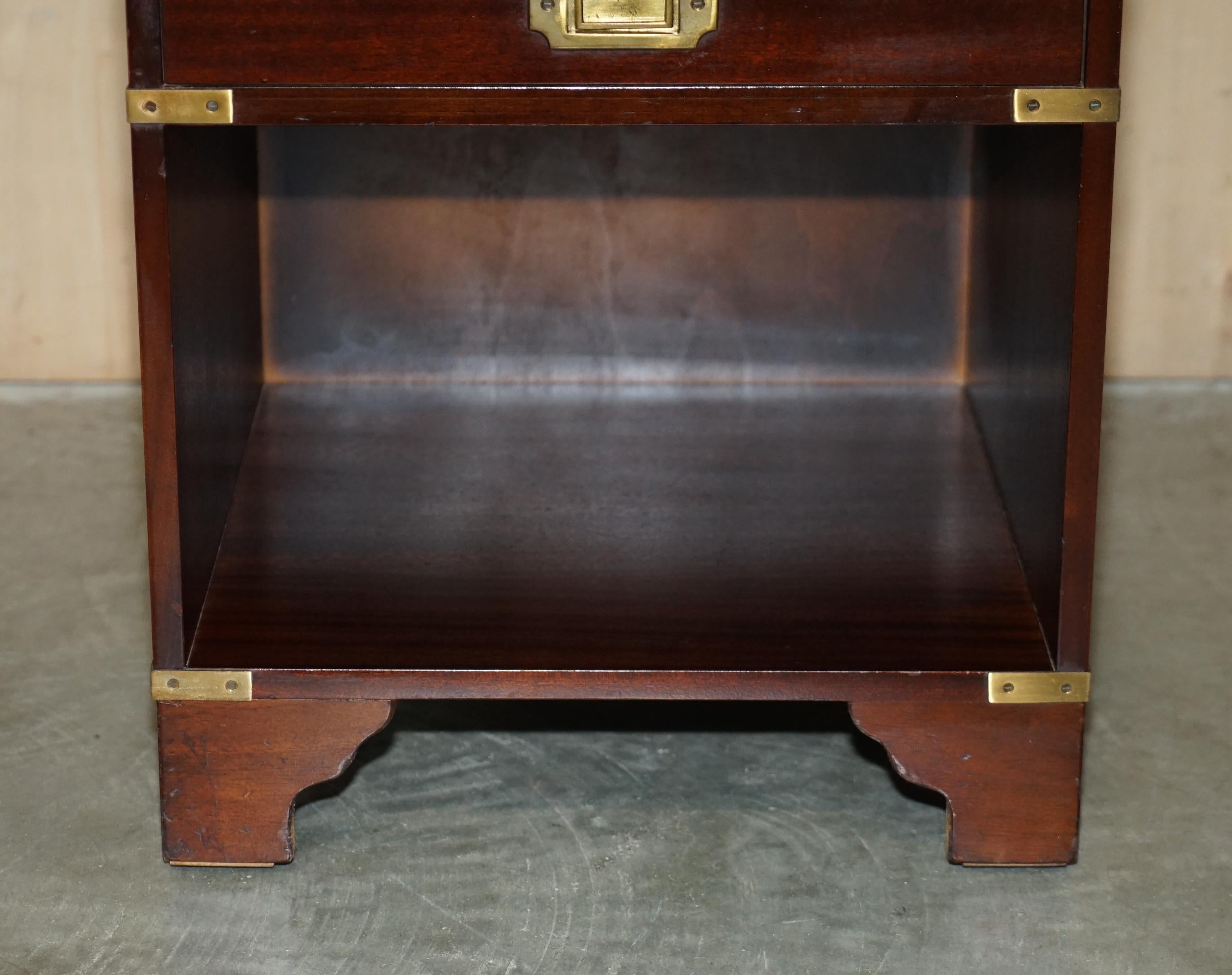Hand-Crafted Vintage Harrods Kennedy Military Campaign Side Table Drawers Butler Serving Tray