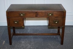 Tavolo da scrivania in pelle vintage Harrods LONDON KENNEDY MILITARY CAMPAIGN