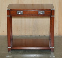 ViNTAGE HARRODS LONDON KENNEDY SINGLE DRAWER MILITARY CAMPAIGN CONSOLE END TABLE