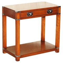 Used HARRODS LONDON KENNEDY SINGLE DRAWER MILITARY CAMPAIGN CONSOLE END TABLE