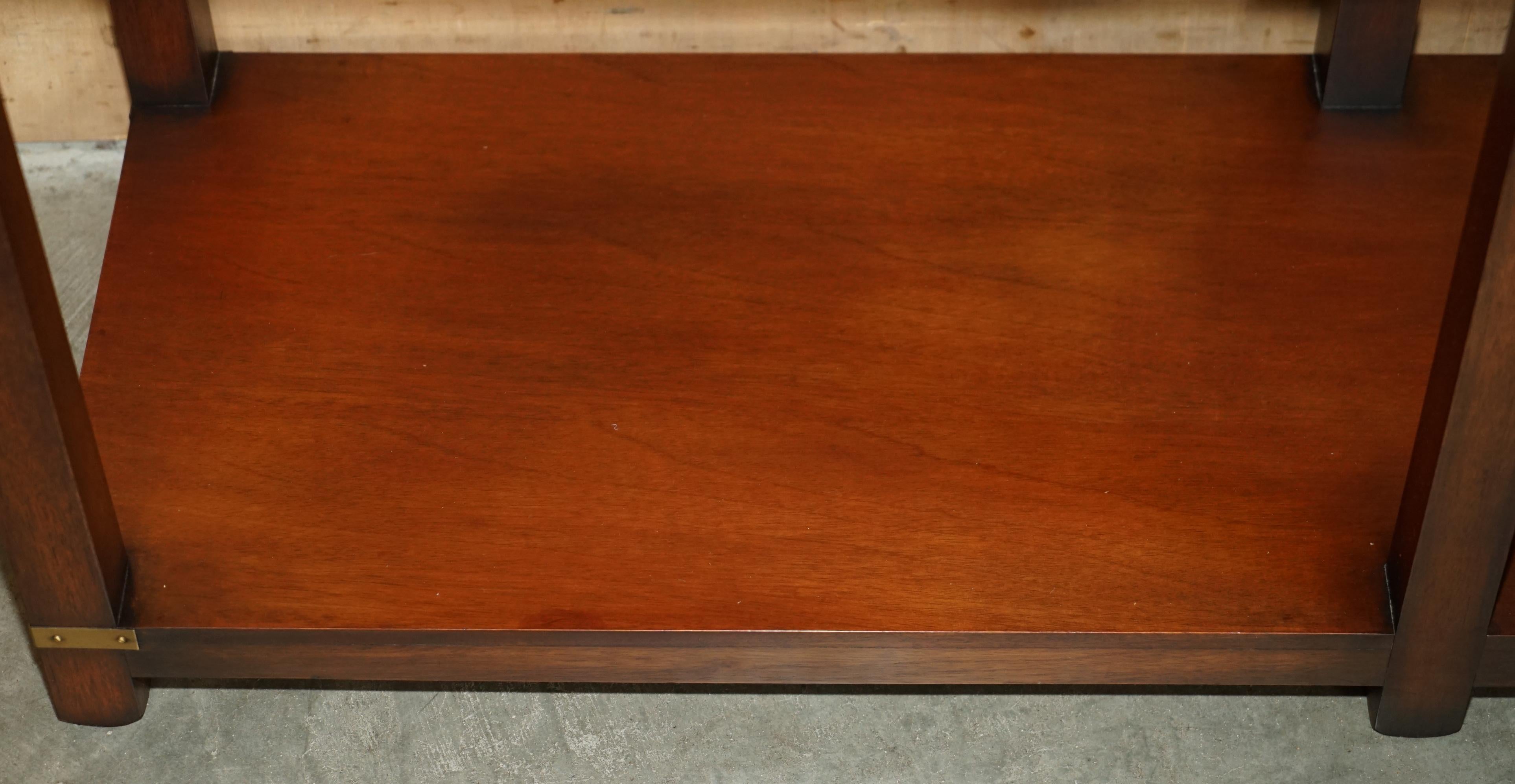 20th Century ViNTAGE HARRODS LONDON KENNEDY TWIN DRAWER MILITARY CAMPAIGN CONSOLE TABLE For Sale