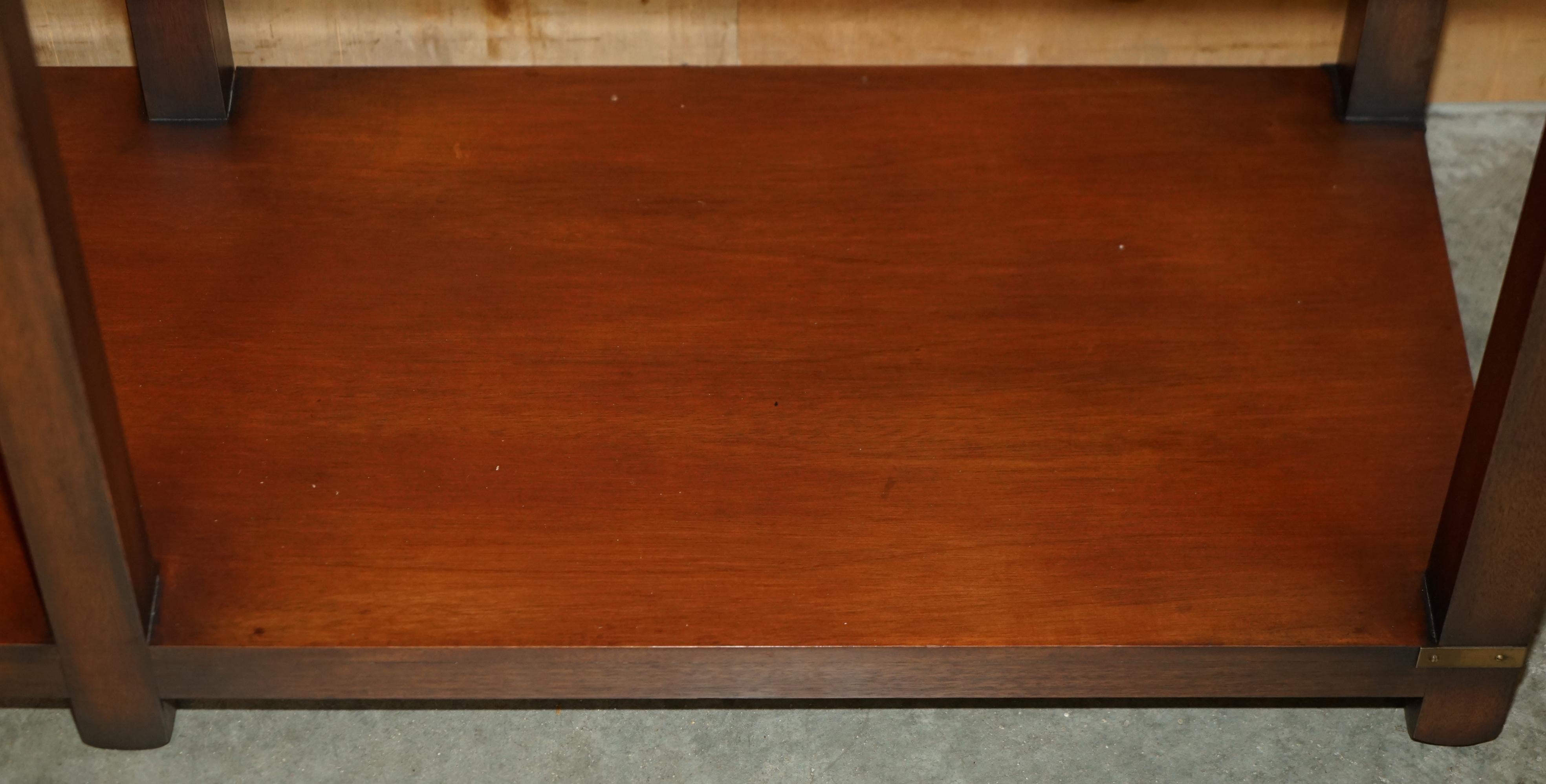 Brass ViNTAGE HARRODS LONDON KENNEDY TWIN DRAWER MILITARY CAMPAIGN CONSOLE TABLE For Sale