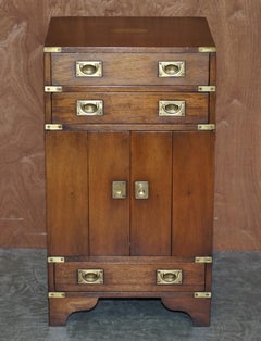Vintage Harrods London R.E.H Kennedy Military Campaign Record Player Cabinet