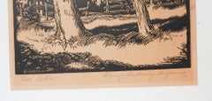 Vintage Harry Anthony DeYoung Live Oaks Block Print