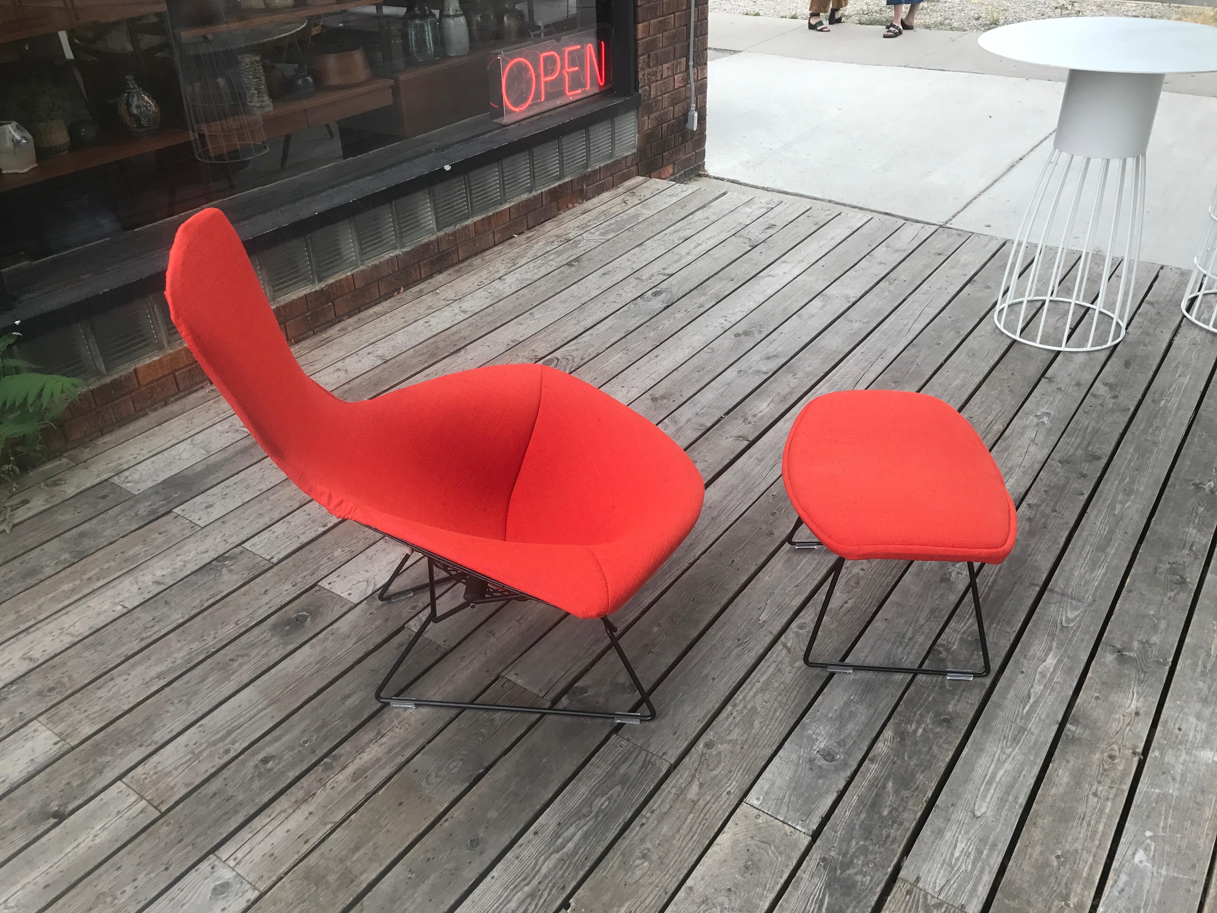 Vintage Harry Bertoia Bird Chair and Ottoman for Knoll In Excellent Condition In Salt Lake City, UT