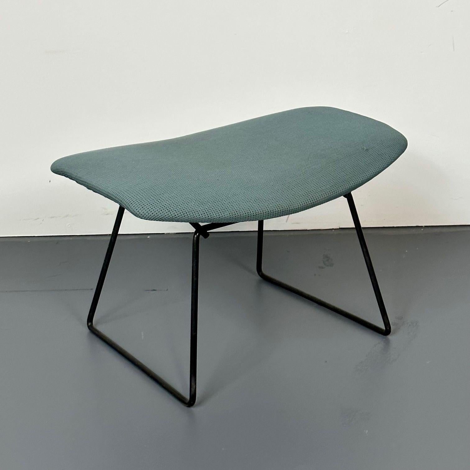 Fauteuil de salon oiseau vintage Harry Bertoia pour Knoll avec pouf, étiqueté, années 1960 en vente 4