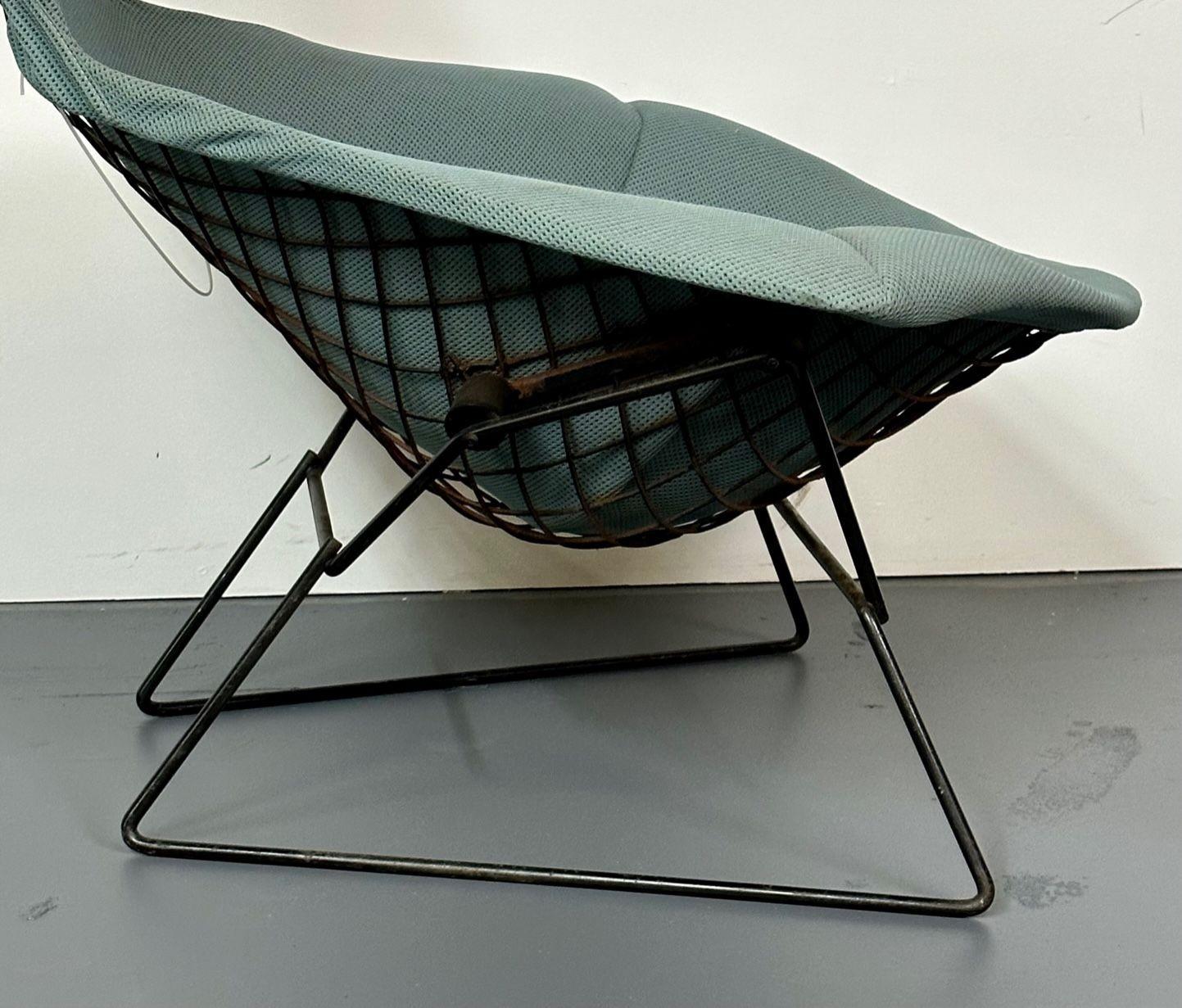 American Vintage Harry Bertoia for Knoll Bird Lounge Chair with Ottoman, Labeled, 1960s For Sale
