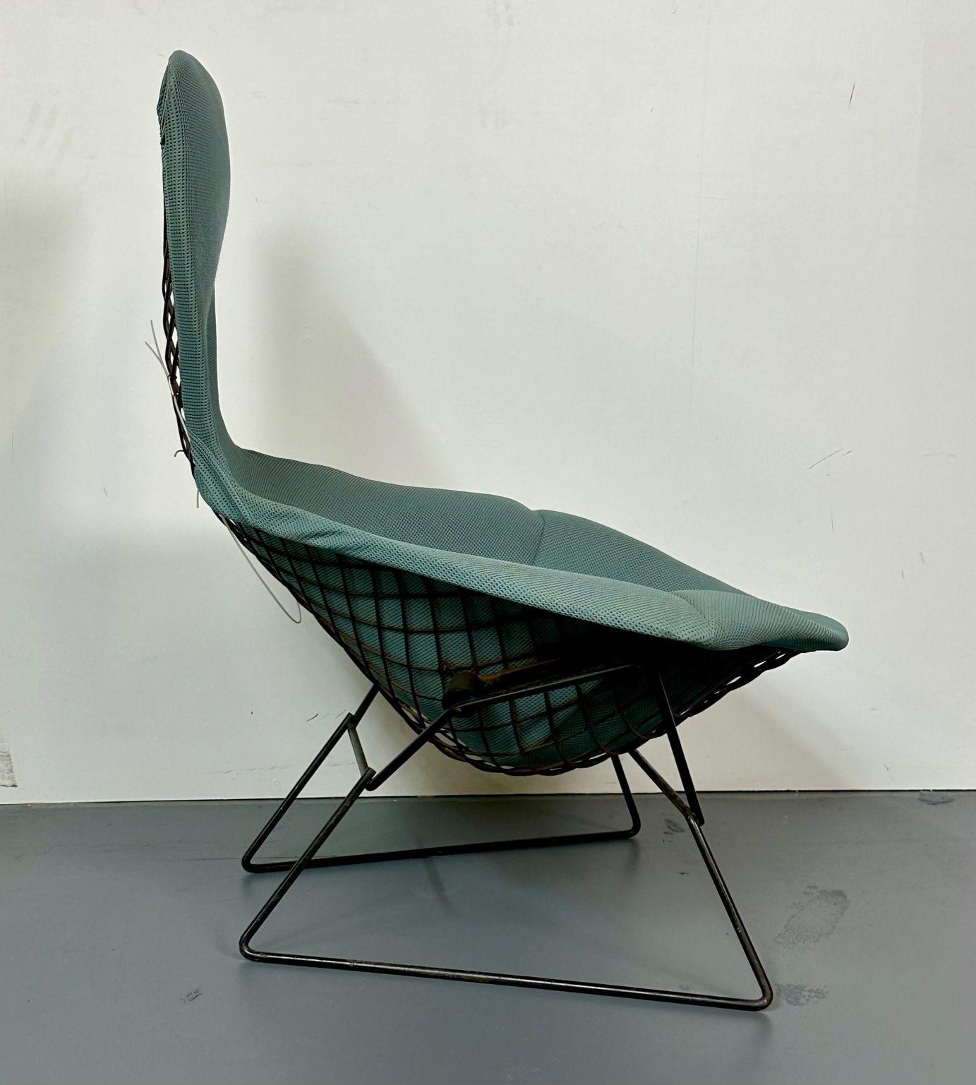 Vintage Harry Bertoia for Knoll Bird Lounge Chair with Ottoman, Labeled, 1960s In Good Condition For Sale In Stamford, CT