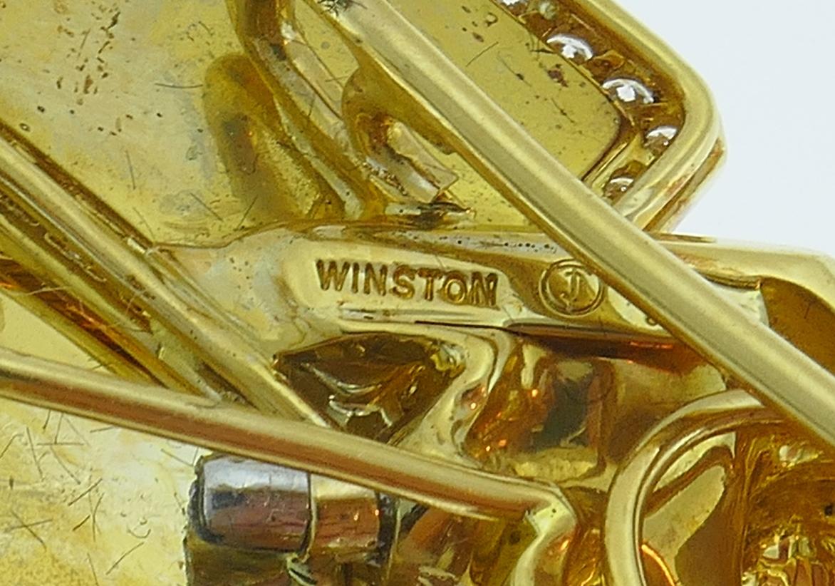 Women's or Men's Vintage Harry Winston 18k Gold Cards Pin Brooch Clip