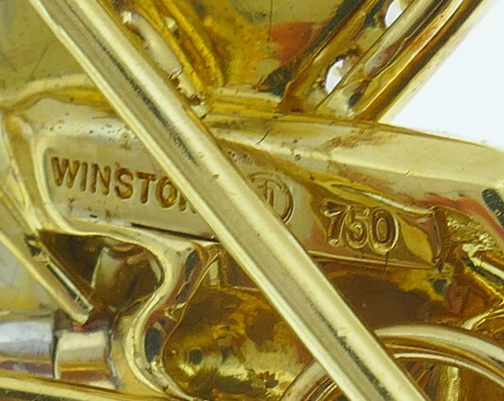Vintage Harry Winston 18k Gold Cards Pin Brooch Clip 1