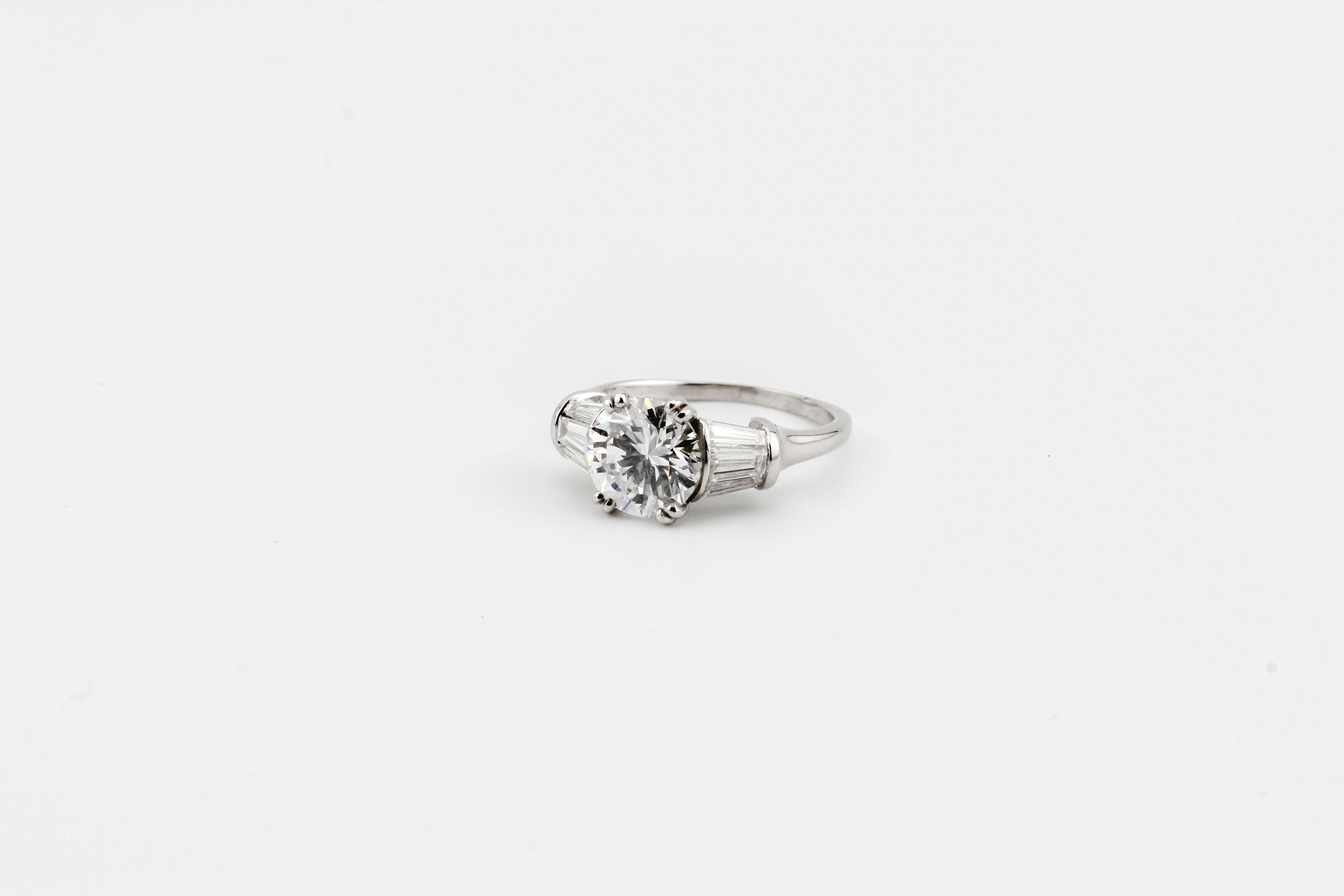 Vintage Harry Winston 2,02 Karat Diamant-Verlobungsring GIA, ca. 1980er Jahre (Rundschliff) im Angebot