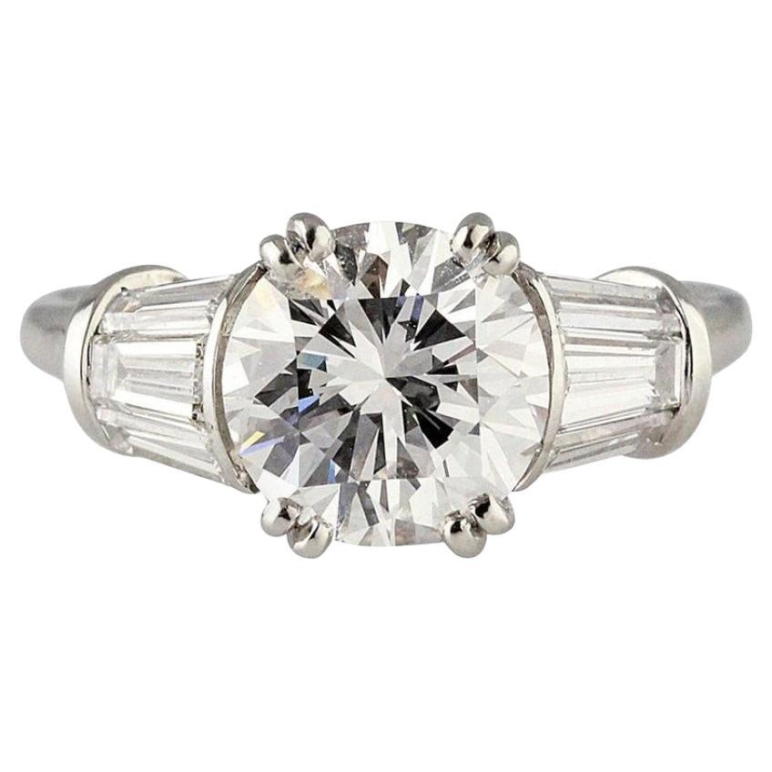 Vintage Harry Winston 2.02 Carat Diamond Engagement Ring GIA, circa 1980s For Sale