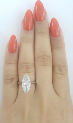 Vintage Harry Winston 2.66 CT Old European Marquise Cut Diamond