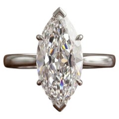 Vintage Harry Winston 2.66 CT Old European Marquise Cut Diamond