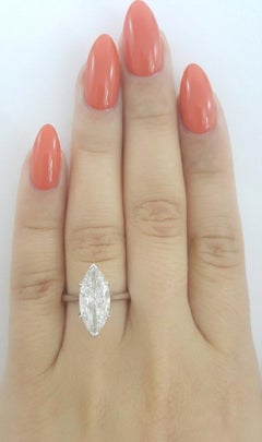 Vintage Harry Winston 2.66 CT Old European Marquise Cut Diamond