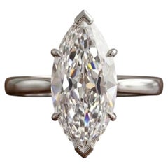 Vintage Harry Winston 2.66 CT Old European Marquise Cut Diamond