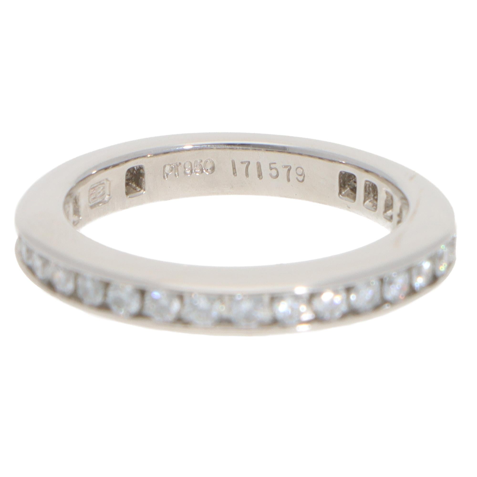 Brilliant Cut Vintage Harry Winston Diamond Eternity Channel Ring in Platinum For Sale