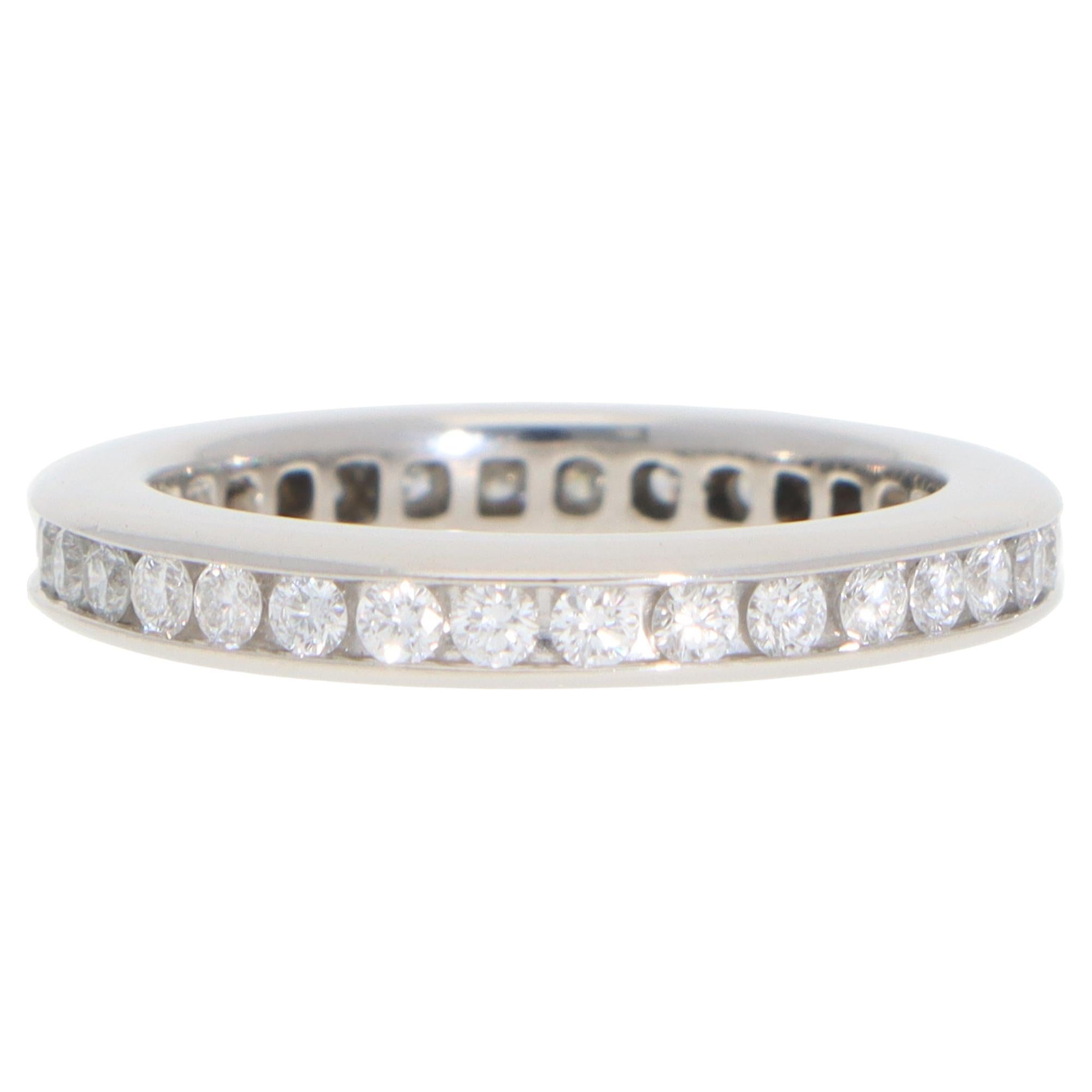 Vintage Harry Winston Diamond Eternity Channel Ring in Platinum