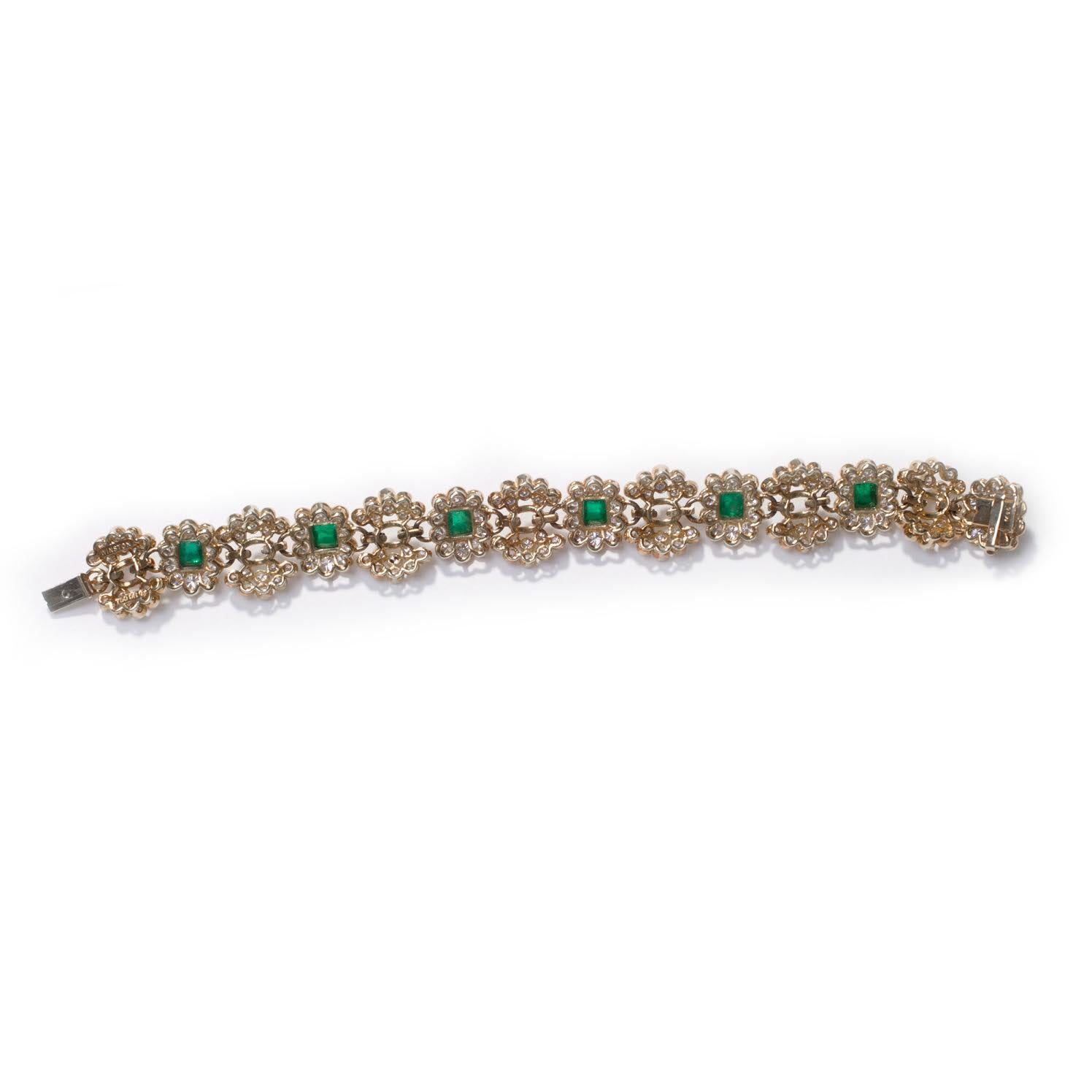 Vintage Harry Winston Emerald Diamond Bracelet 3