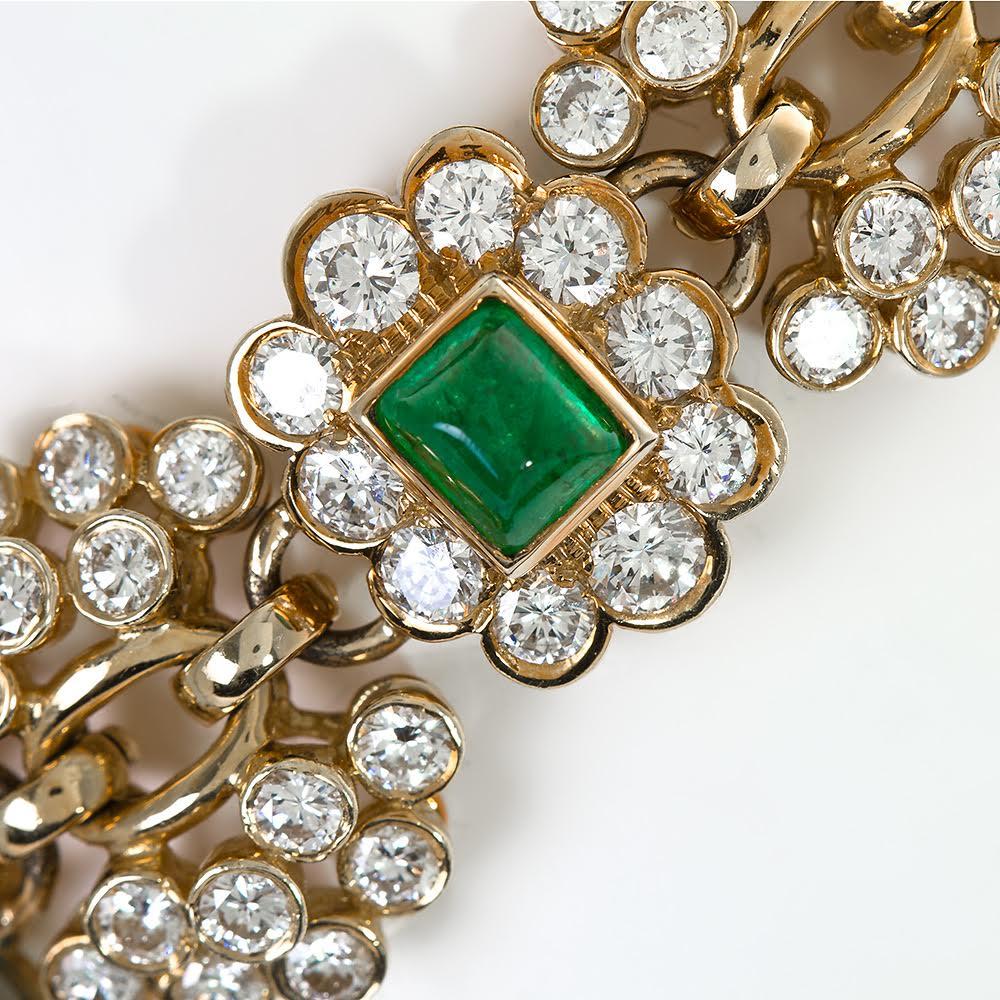 Vintage Harry Winston Emerald Diamond Bracelet 4