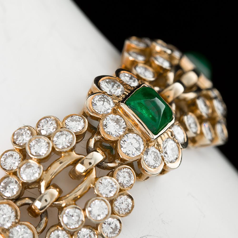 Vintage Harry Winston Emerald Diamond Bracelet 6