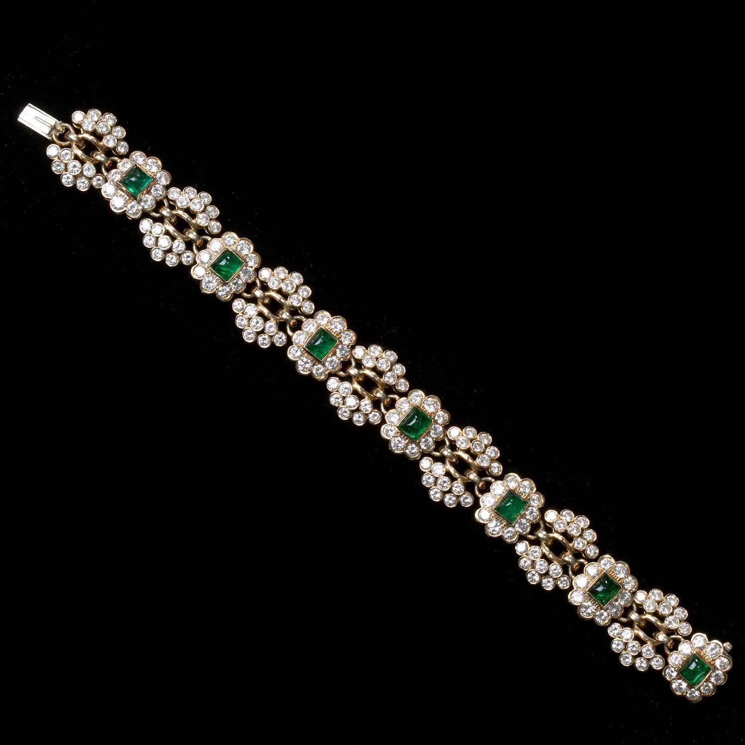 Women's Vintage Harry Winston Emerald Diamond Bracelet