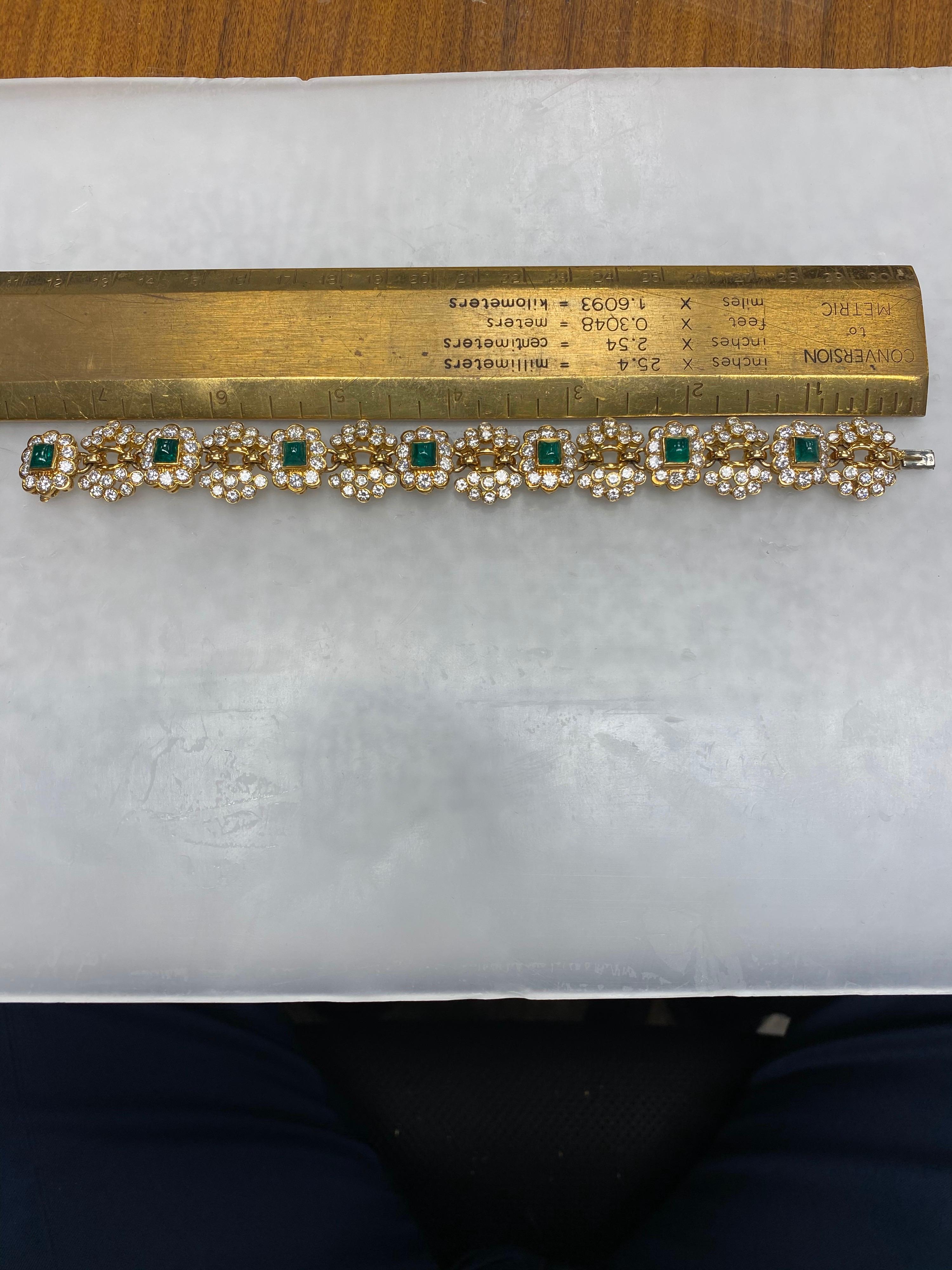 Vintage Harry Winston Emerald Diamond Bracelet 1