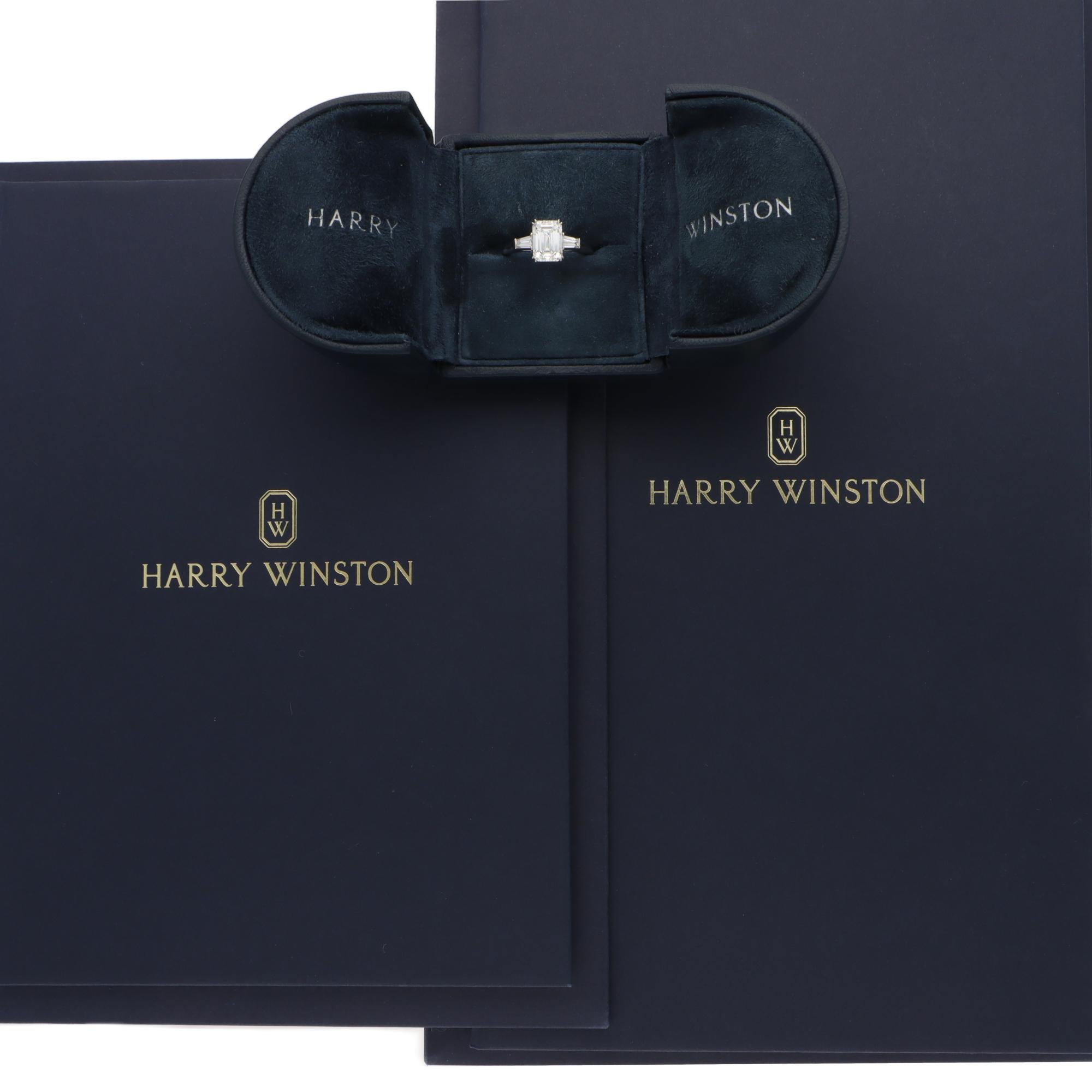 Anillo de diamantes vintage Harry Winston con certificado GIA de 2,60 ct en Excelente estado para la venta en London, GB