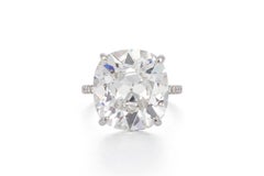 Vintage Harry Winston Platinum & Antique Cushion Diamond Ring 11.56ctw GIA F/VS2