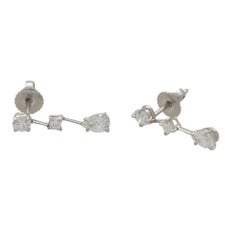 Vintage Harry Winston Round, Princess & Pear Cut Cascading Earrings in Platinum