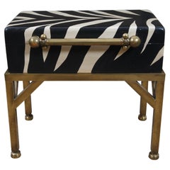 Hart Associates: Safari-Truhen-Tisch, Messing, Zebra lackiert