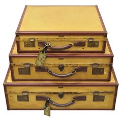 Vintage English luggage Maps and Guide case and Hat box For Sale at 1stDibs