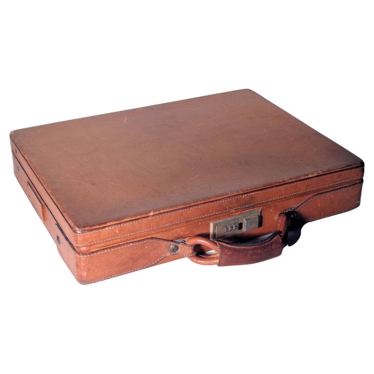 Hartmann Belting Leather 4 Slim Attache Briefcase - Rare Single Lock Model