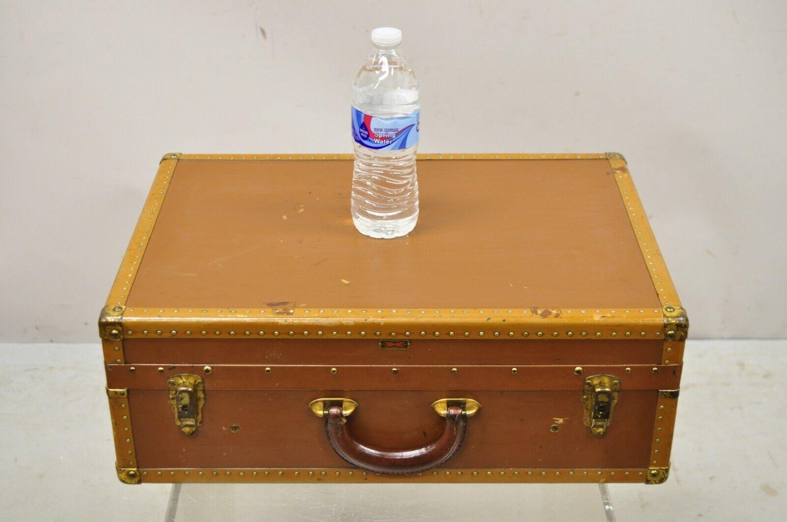 Vintage Hartmann Gibraltarized Brown Hard Case Suitcase Briefcase Luggage For Sale 1