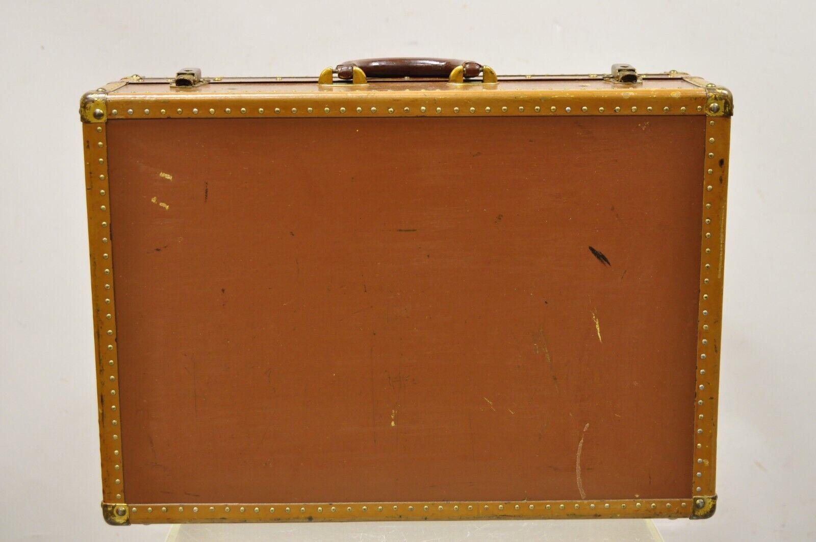 Mid-Century Modern Vintage Hartmann Gibraltarized Brown Hard Case Suitcase Briefcase Luggage en vente