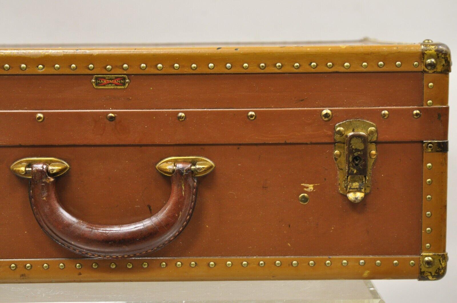 20ième siècle Vintage Hartmann Gibraltarized Brown Hard Case Suitcase Briefcase Luggage en vente