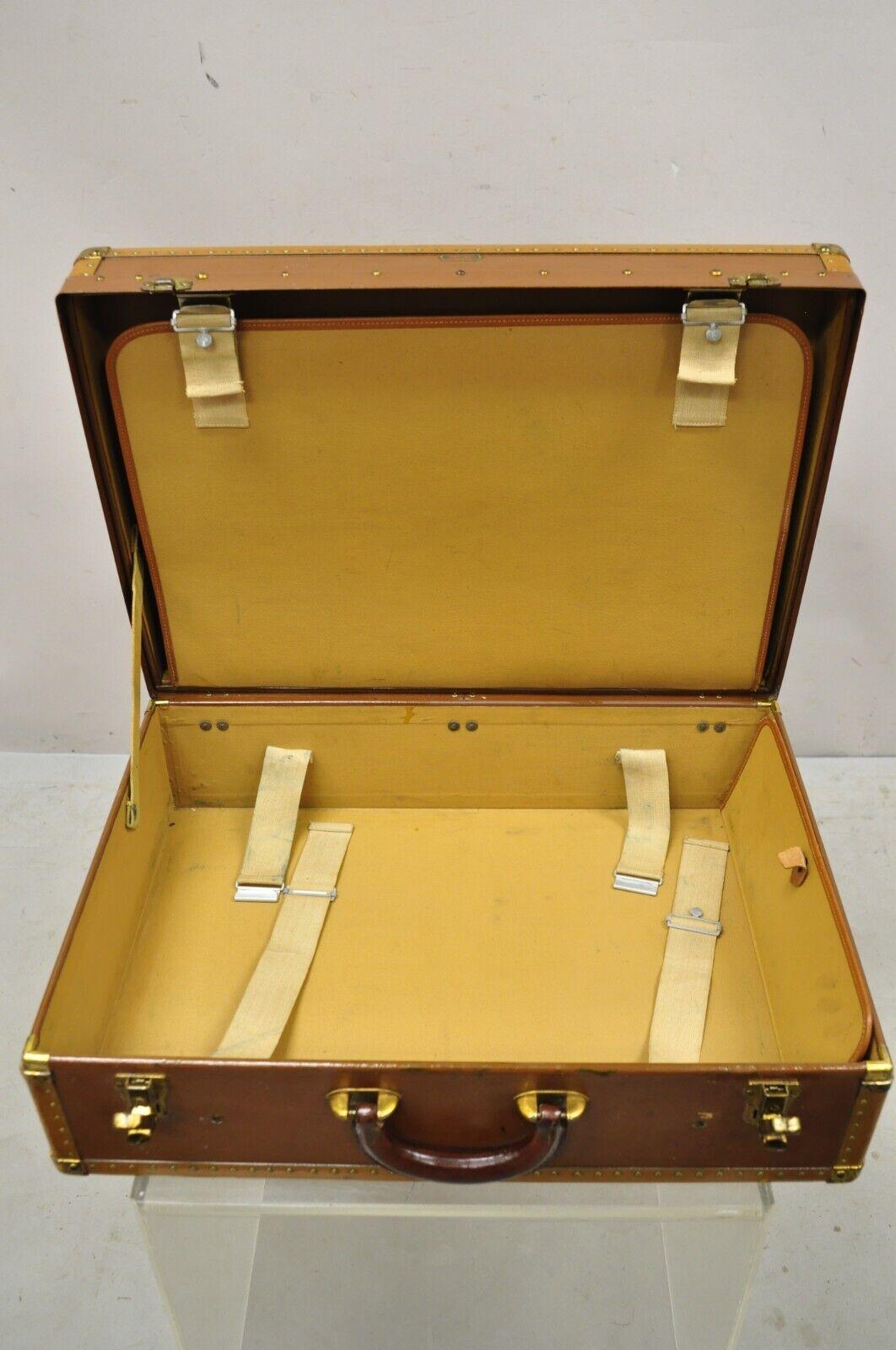 Vintage Hartmann Gibraltarized Brown Hard Case Suitcase Briefcase Luggage In Good Condition For Sale In Philadelphia, PA