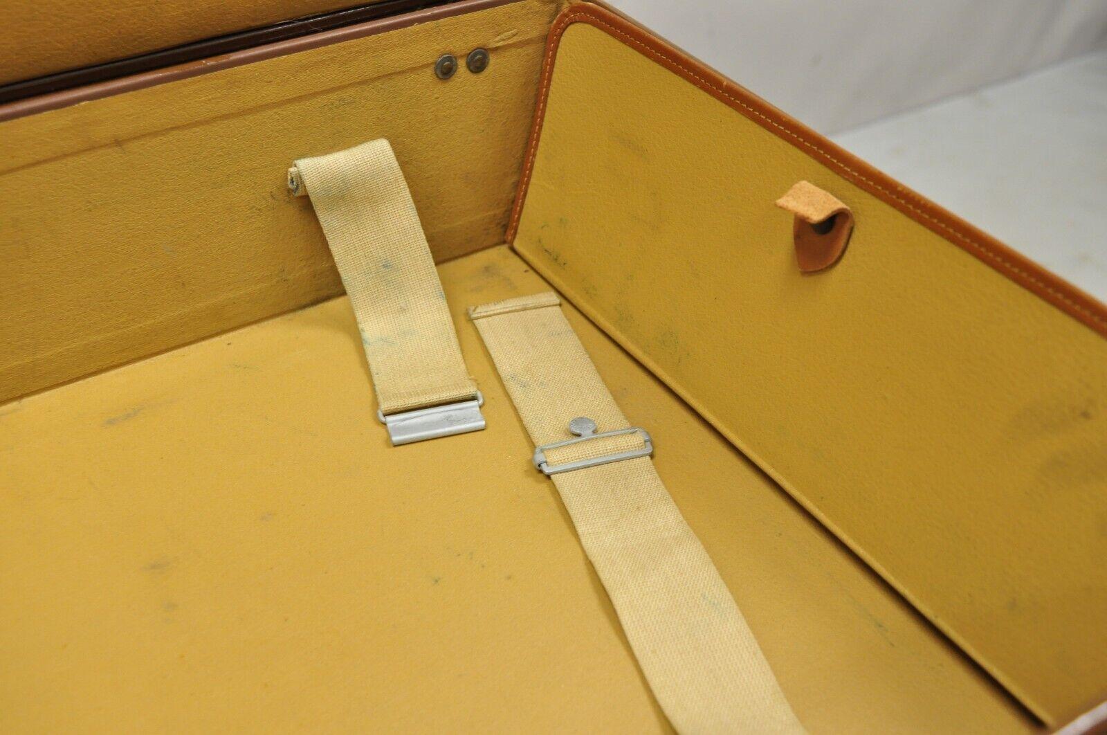 20th Century Vintage Hartmann Gibraltarized Brown Hard Case Suitcase Briefcase Luggage For Sale