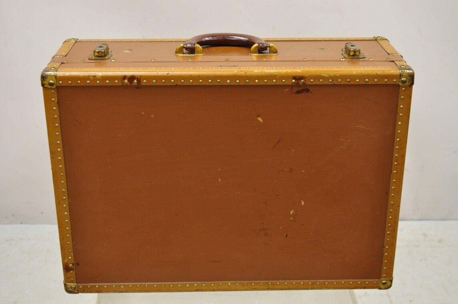 Metal Vintage Hartmann Gibraltarized Brown Hard Case Suitcase Briefcase Luggage For Sale