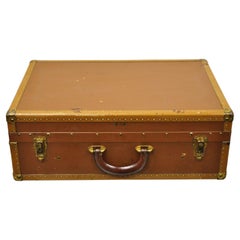 Antique Hartmann Gibraltarized Brown Hard Case Suitcase Briefcase Luggage