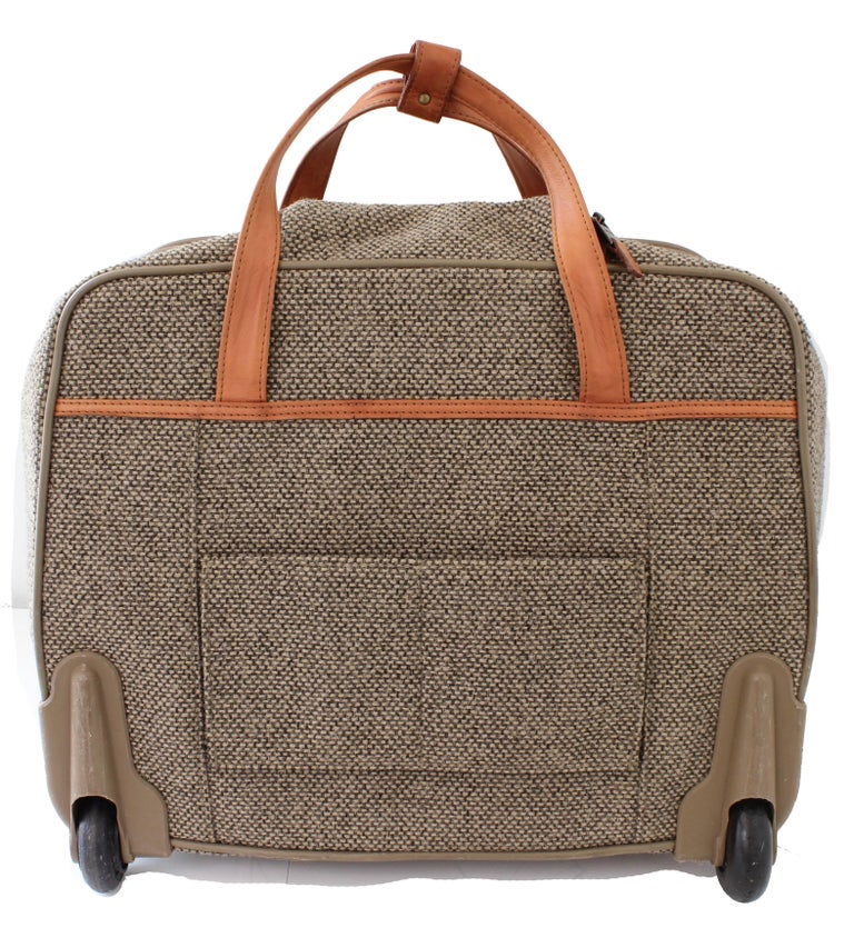 Vintage Hartmann Small Roller Bag Carry On Suitcase Luggage Tweed and Leather 70s at 1stdibs